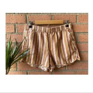 Madewell linen-cotton pull-on shorts in rainbow stripe size small S